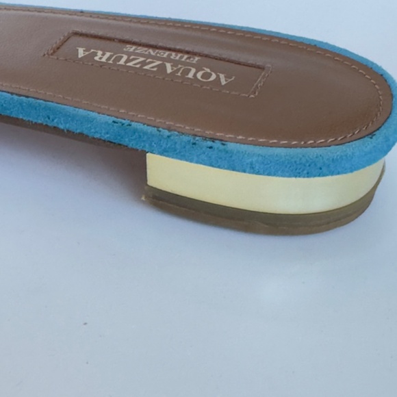 Aquazzura Blue Suede “Wild Thing” Flat Sandals, IT 40.5, Excellent Condition. - Picture 11 of 14
